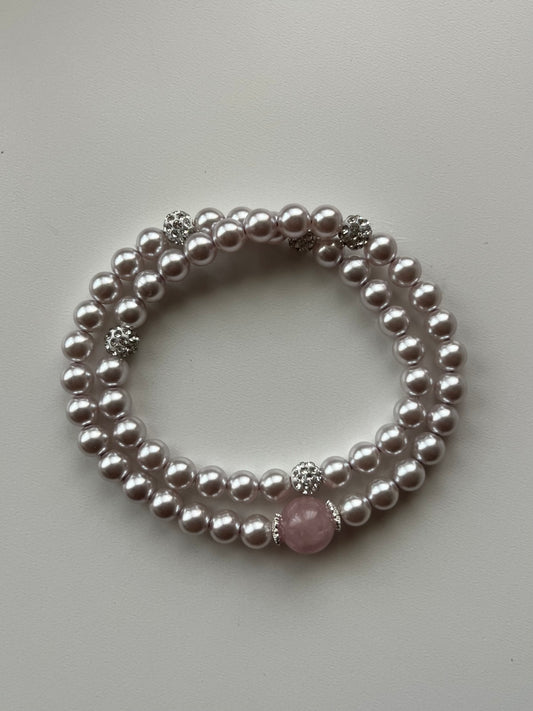 Doppio Perle- Bracciale - Acciaio inossidabile