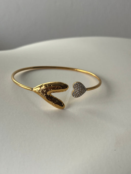 Due cuore  - Bracciale - Acciaio inossidabile