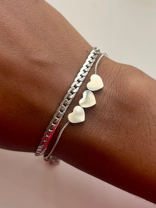 Tre cuori - Bracciale - Acciaio inossidabile